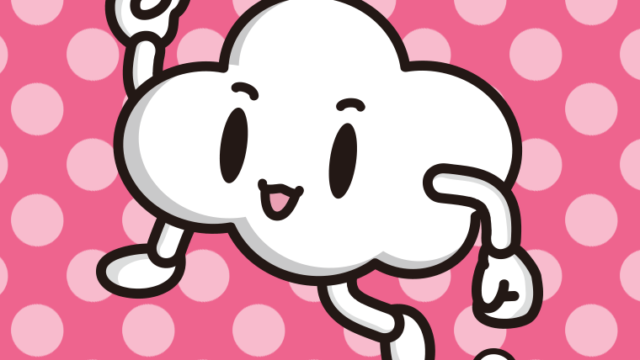 走る曇りちゃんのイラスト【色、背景あり】PNG