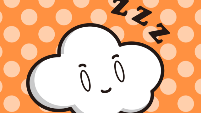 眠る曇りちゃんのイラスト【色、背景あり】PNG