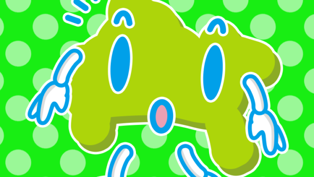 何かに気付く神奈川ちゃんのイラスト【色、背景あり】PNG