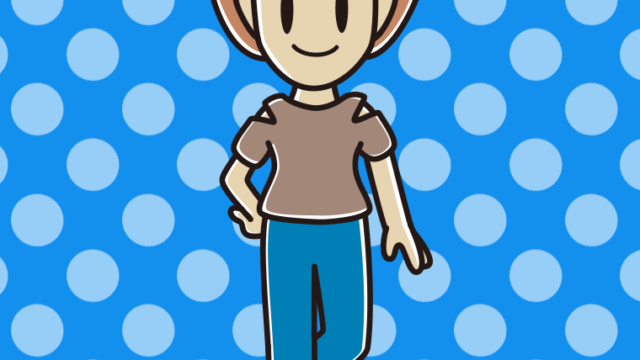 肩見せコーデの女性のイラスト【色、背景あり】PNG