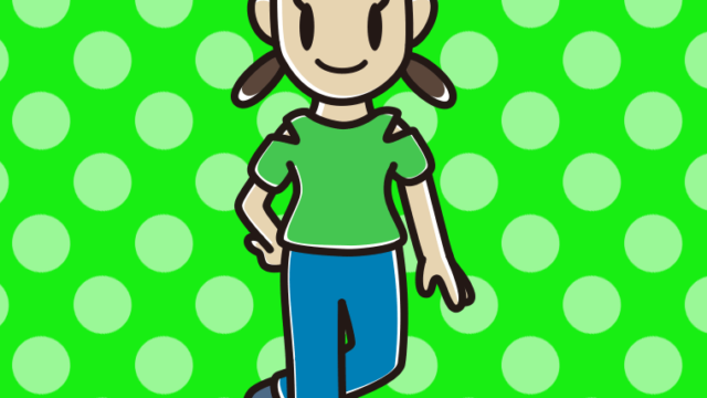 肩見せコーデの女子中学生のイラスト【色、背景あり】PNG