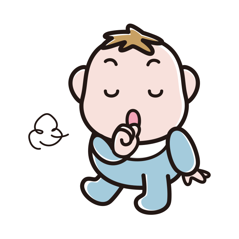 咳払いする男の子の赤ちゃんのイラスト【色あり、背景なし】透過PNG