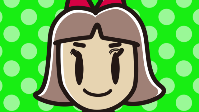 片目だけ奥二重の小学生女子のイラスト【色、背景あり】PNG