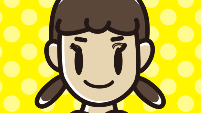 片目だけ奥二重の女子中学生のイラスト【色、背景あり】PNG