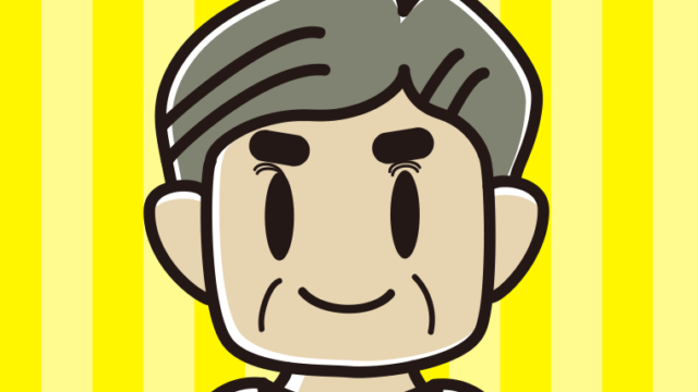 片目だけ奥二重のおじさんのイラスト【色、背景あり】PNG