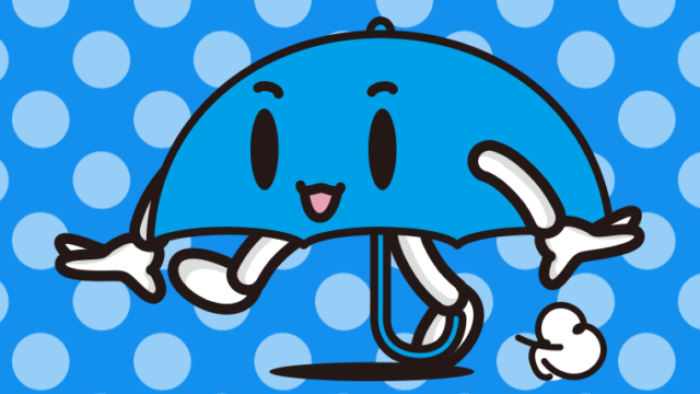 歩く雨ちゃんのイラスト【色、背景あり】PNG