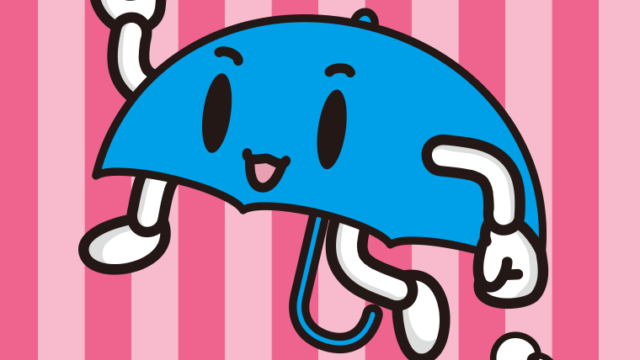 走る雨ちゃんのイラスト【色、背景あり】PNG