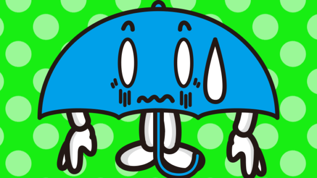 ショックを受ける雨ちゃんのイラスト【色、背景あり】PNG