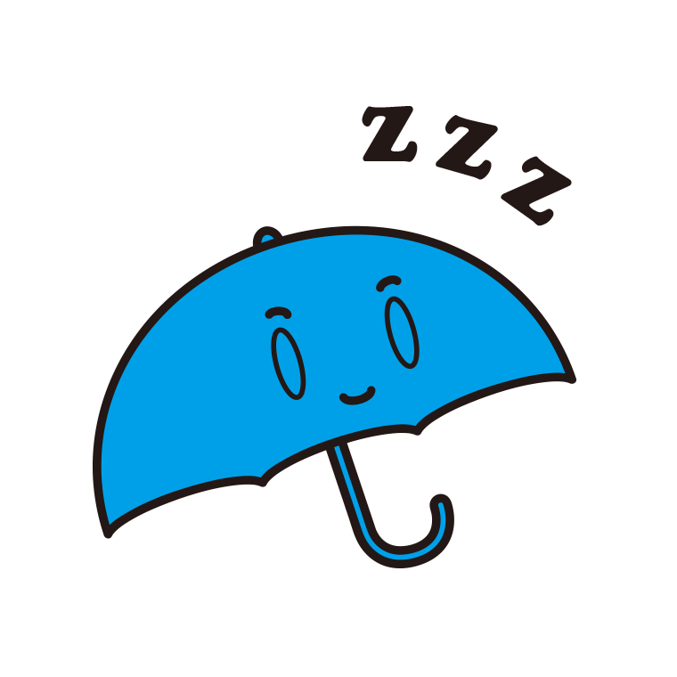 眠る雨ちゃんのイラスト【色あり、背景なし】透過PNG