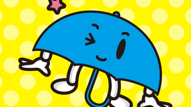 ウインクする雨ちゃんのイラスト【色、背景あり】PNG