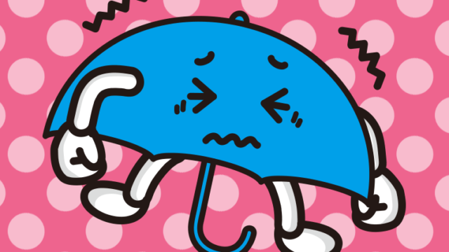 ブルブル震える雨ちゃんのイラスト【色、背景あり】PNG