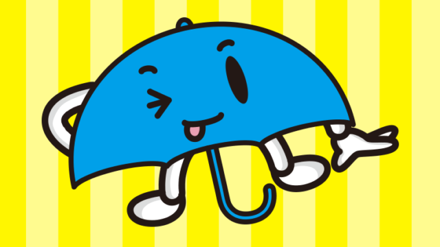 テヘヘな雨ちゃんのイラスト【色、背景あり】PNG