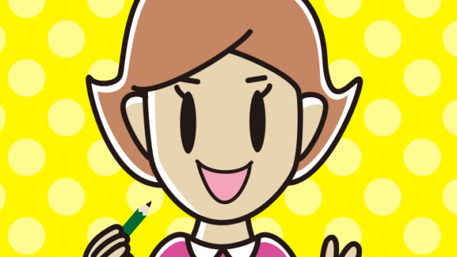 鉛筆を持つ女性のイラスト【色、背景あり】PNG