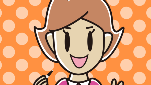 ボールペンを持つ女性のイラスト【色、背景あり】PNG