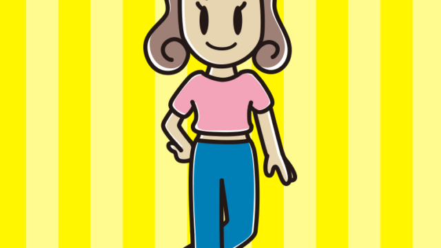 腹見せコーデの女子大学生のイラスト【色、背景あり】PNG