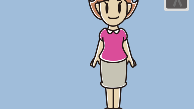 信号待ちしている女性のイラスト【色、背景あり】PNG