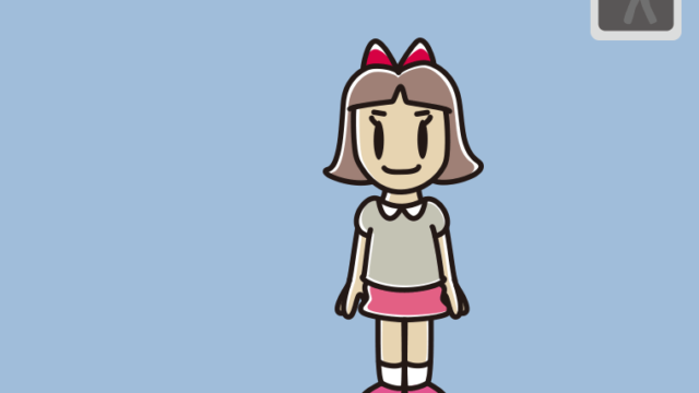 信号待ちしている小学生女子のイラスト【色、背景あり】PNG