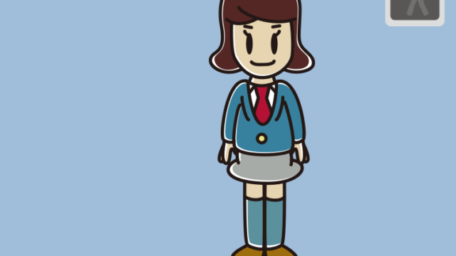 信号待ちしている女子高校生のイラスト【色、背景あり】PNG