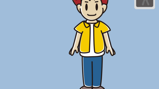 信号待ちしている男子大学生のイラスト【色、背景あり】PNG