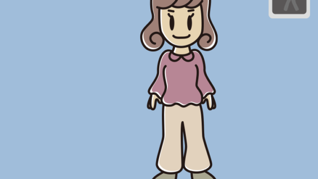 信号待ちしている女子大学生のイラスト【色、背景あり】PNG