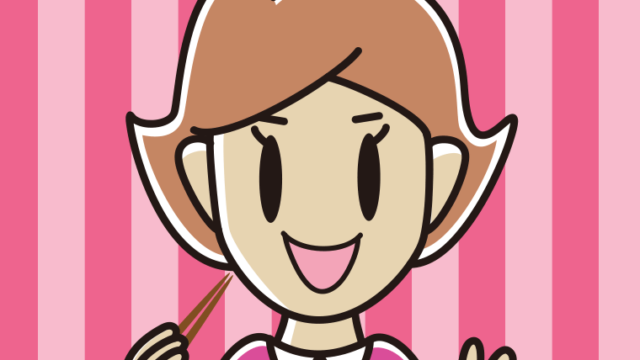 お箸を持つ女性のイラスト【色、背景あり】PNG