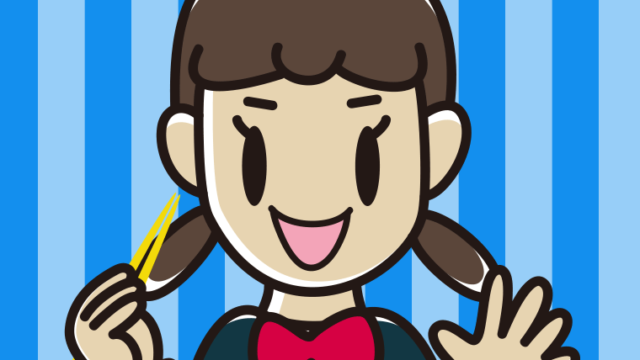 お箸を持つ女子中学生のイラスト【色、背景あり】PNG