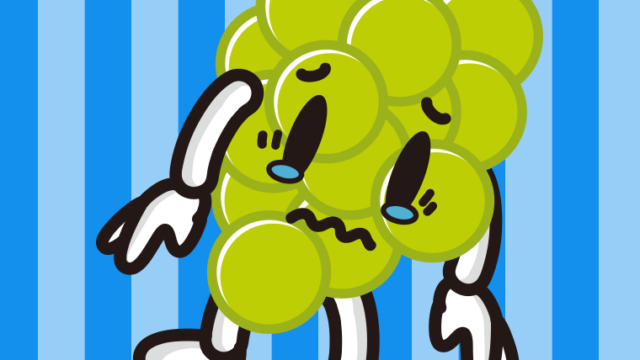 泣くマスカットちゃんのイラスト【色、背景あり】PNG