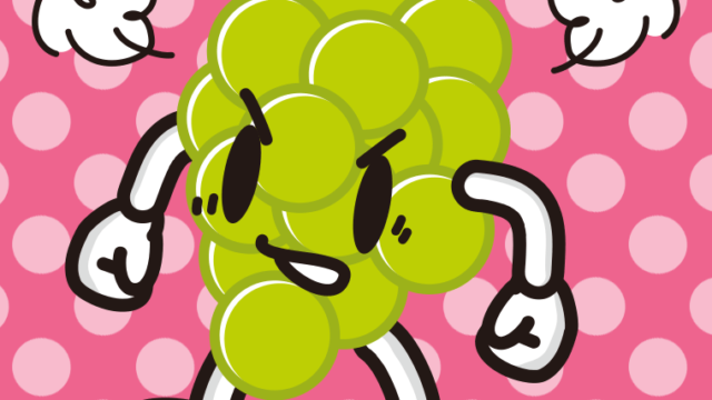 怒るマスカットちゃんのイラスト【色、背景あり】PNG