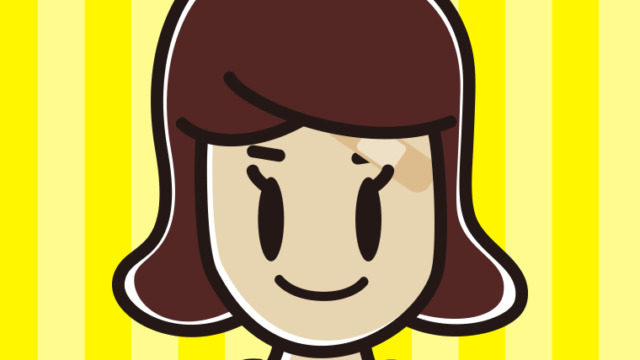 顔に絆創膏を貼った女子高校生のイラスト【色、背景あり】PNG