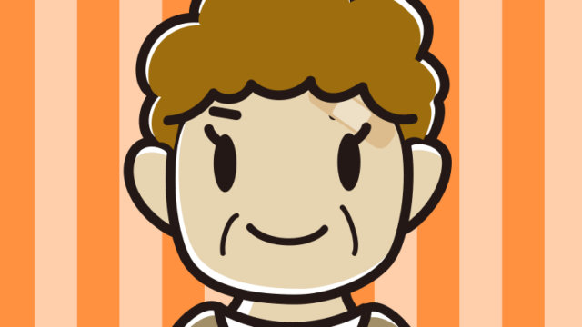 顔に絆創膏を貼ったおばさんのイラスト【色、背景あり】PNG