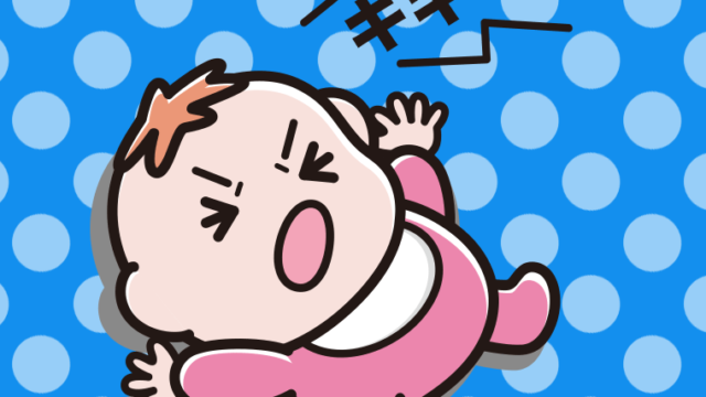 奇声をあげる女の子の赤ちゃんのイラスト【色、背景あり】PNG