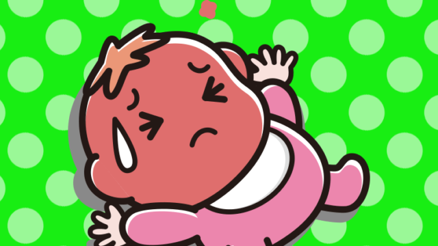 熱がある女の子の赤ちゃんのイラスト【色、背景あり】PNG