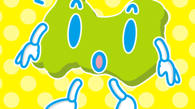 何かに気付く富山ちゃんのイラスト【色、背景あり】PNG