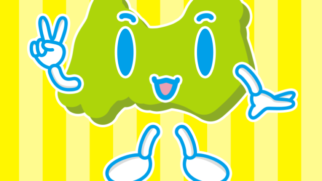 ピースをする富山ちゃんのイラスト【色、背景あり】PNG