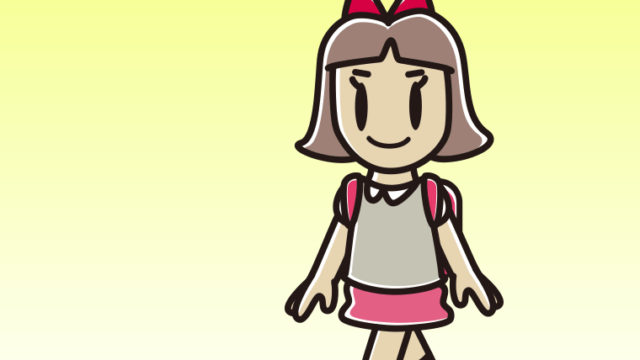 レッドカーペットを歩く小学生女子のイラスト【色、背景あり】PNG