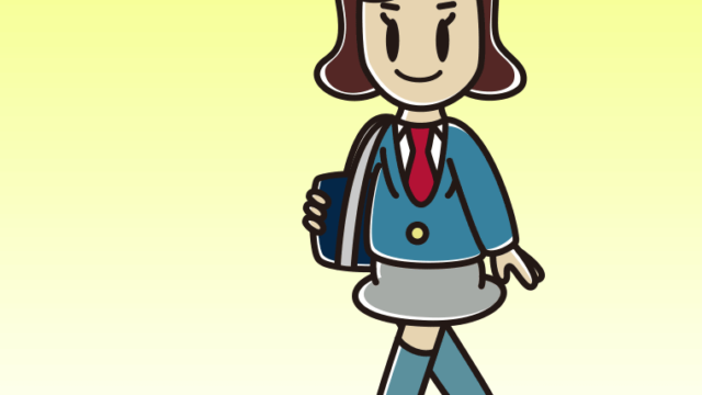 レッドカーペットを歩く女子高校生のイラスト【色、背景あり】PNG