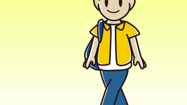 レッドカーペットを歩く男子大学生のイラスト【色、背景あり】PNG