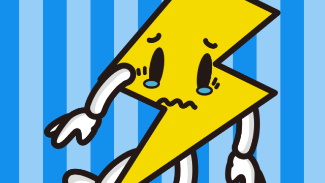 泣く雷ちゃんのイラスト【色、背景あり】PNG