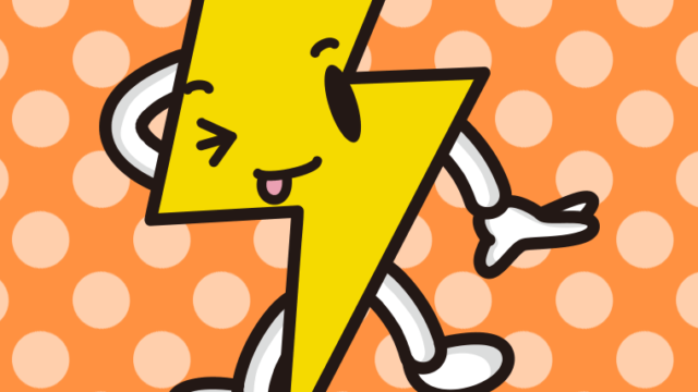 テヘヘな雷ちゃんのイラスト【色、背景あり】PNG