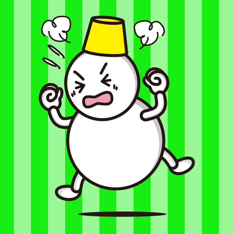 カンカンに怒る雪ちゃんのイラスト【色、背景あり】PNG