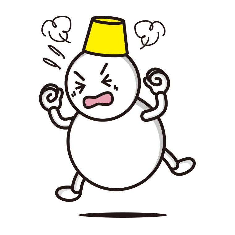 カンカンに怒る雪ちゃんのイラスト【色あり、背景なし】透過PNG