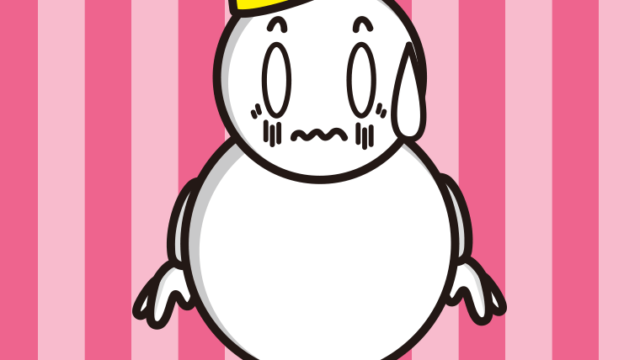 ショックを受ける雪ちゃんのイラスト【色、背景あり】PNG