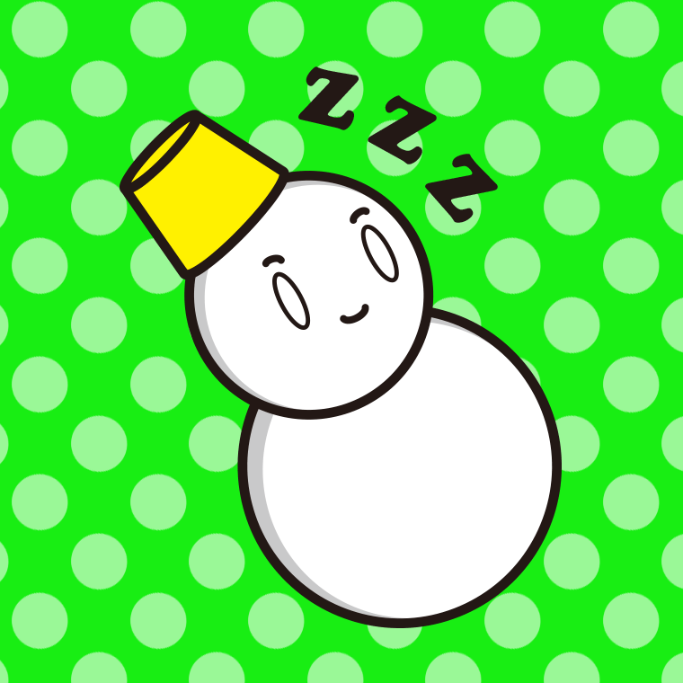 眠る雪ちゃんのイラスト【色、背景あり】PNG