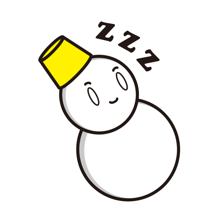眠る雪ちゃんのイラスト【色あり、背景なし】透過PNG