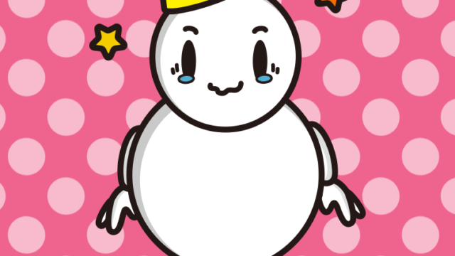 ジーンとする雪ちゃんのイラスト【色、背景あり】PNG