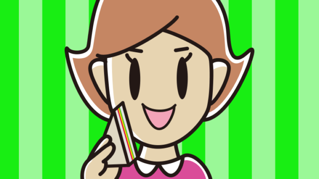 サンドイッチを食べる女性のイラスト【色、背景あり】PNG