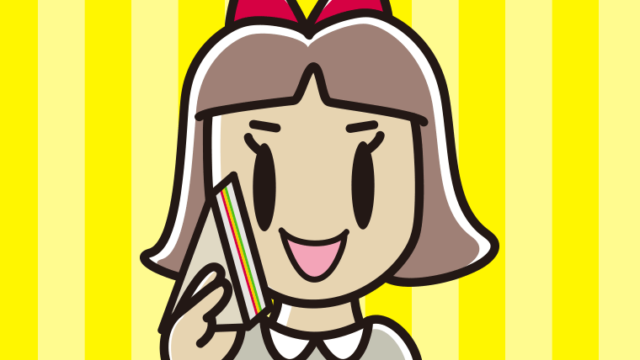 サンドイッチを食べる小学生女子のイラスト【色、背景あり】PNG