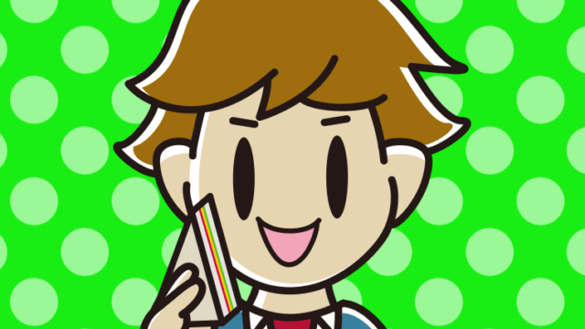 サンドイッチを食べる男子高校生のイラスト【色、背景あり】PNG