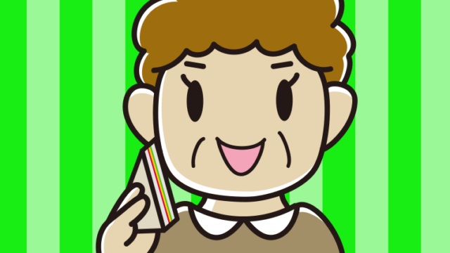 サンドイッチを食べるおばさんのイラスト【色、背景あり】PNG