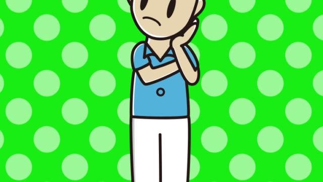 考える男性会社員（クールビズ）のイラスト【色、背景あり】PNG